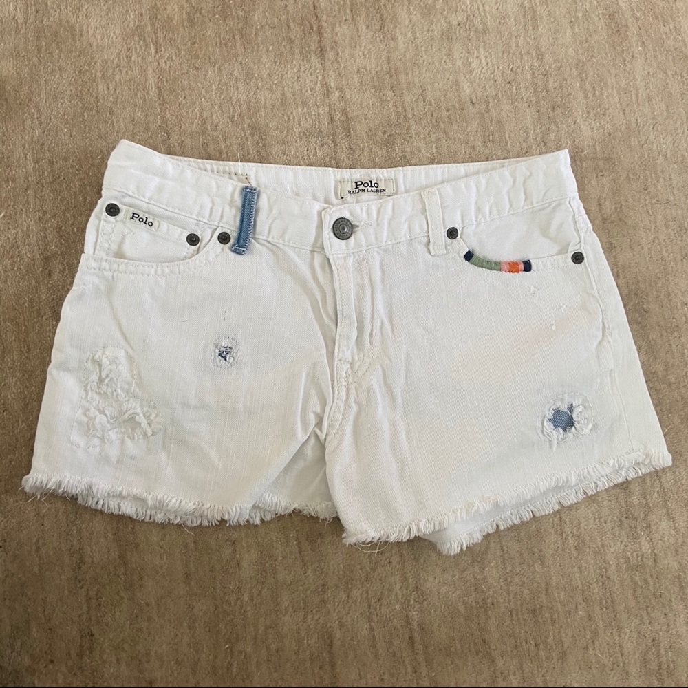 Ralph Lauren Polo girls white denim shorts, size16